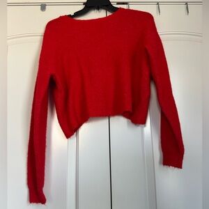 JustFab Vibrant Red Crew Neck Sweater